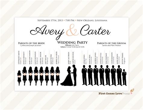 Wedding Party Lineup Template